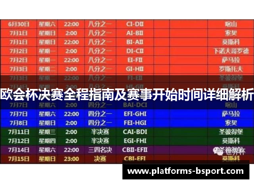 欧会杯决赛全程指南及赛事开始时间详细解析